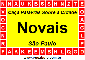 Caça Palavras Sobre a Cidade Novais do Estado São Paulo