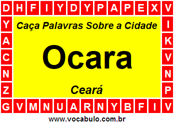 Caça Palavras Sobre a Cidade Cearense Ocara