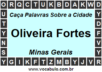 Caça Palavras Sobre a Cidade Oliveira Fortes do Estado Minas Gerais