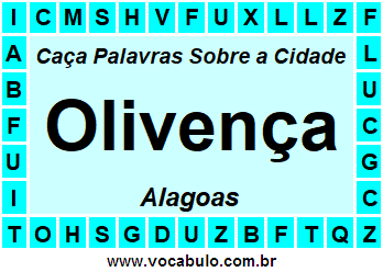 Caça Palavras Sobre a Cidade Olivença do Estado Alagoas