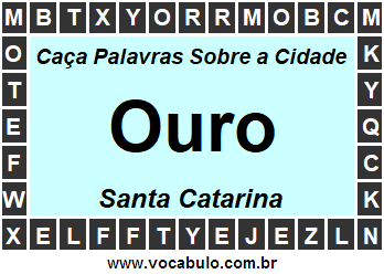 Caça Palavras Sobre a Cidade Ouro do Estado Santa Catarina
