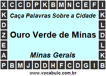 Caça Palavras Sobre a Cidade Mineira Ouro Verde de Minas