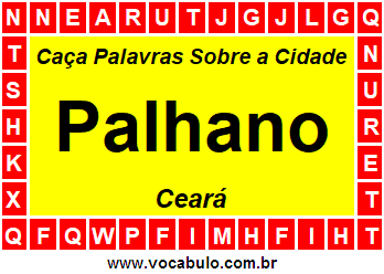 Caça Palavras Sobre a Cidade Cearense Palhano