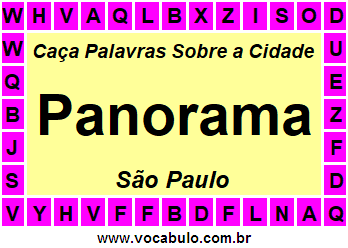 Caça Palavras Sobre a Cidade Paulista Panorama