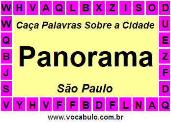 Caça Palavras Sobre a Cidade Panorama do Estado São Paulo