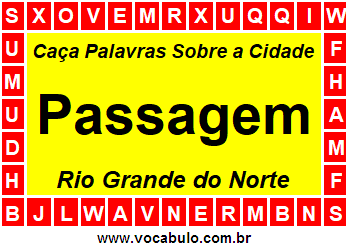 Caça Palavras Sobre a Cidade Norte Rio Grandense Passagem