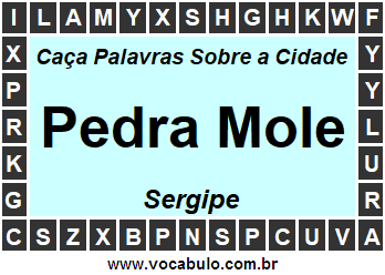 Caça Palavras Sobre a Cidade Pedra Mole do Estado Sergipe