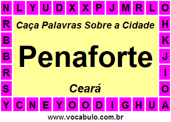 Caça Palavras Sobre a Cidade Penaforte do Estado Ceará