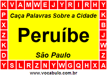 Caça Palavras Sobre a Cidade Peruíbe do Estado São Paulo