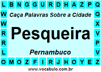 Caça Palavras Sobre a Cidade Pesqueira do Estado Pernambuco