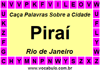 Caça Palavras Sobre a Cidade Piraí do Estado Rio de Janeiro