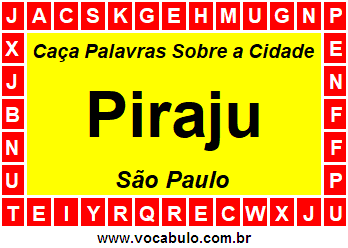 Caça Palavras Sobre a Cidade Piraju do Estado São Paulo