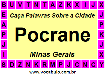 Caça Palavras Sobre a Cidade Pocrane do Estado Minas Gerais