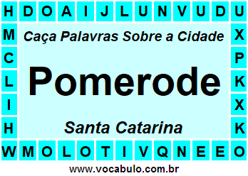 Caça Palavras Sobre a Cidade Catarinense Pomerode