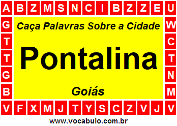 Caça Palavras Sobre a Cidade Goiana Pontalina