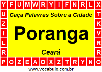 Caça Palavras Sobre a Cidade Poranga do Estado Ceará