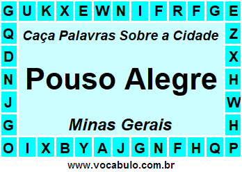 Caça Palavras Sobre a Cidade Pouso Alegre do Estado Minas Gerais