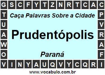 Caça Palavras Sobre a Cidade Paranaense Prudentópolis