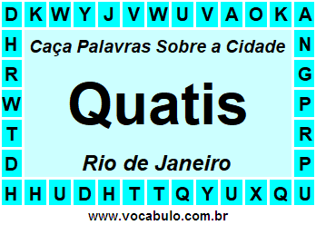 Caça Palavras Sobre a Cidade Fluminense Quatis