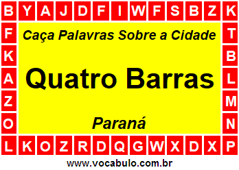 Caça Palavras Sobre a Cidade Paranaense Quatro Barras