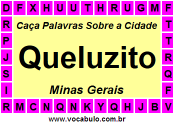 Caça Palavras Sobre a Cidade Mineira Queluzito