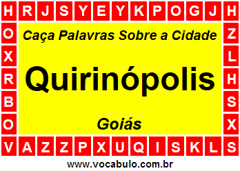 Caça Palavras Sobre a Cidade Quirinópolis do Estado Goiás