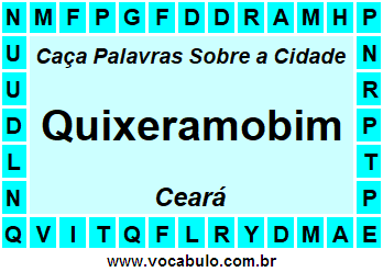 Caça Palavras Sobre a Cidade Quixeramobim do Estado Ceará