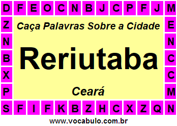 Caça Palavras Sobre a Cidade Cearense Reriutaba