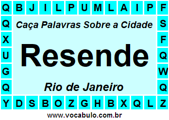 Caça Palavras Sobre a Cidade Resende do Estado Rio de Janeiro