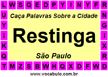 Caça Palavras Sobre a Cidade Paulista Restinga