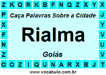 Caça Palavras Sobre a Cidade Goiana Rialma