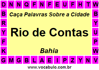 Caça Palavras Sobre a Cidade Baiana Rio de Contas