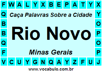 Caça Palavras Sobre a Cidade Rio Novo do Estado Minas Gerais