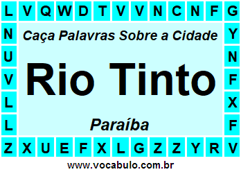Caça Palavras Sobre a Cidade Paraibana Rio Tinto