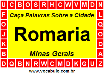 Caça Palavras Sobre a Cidade Mineira Romaria