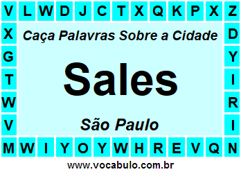 Caça Palavras Sobre a Cidade Paulista Sales
