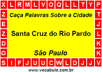 Caça Palavras Sobre a Cidade Santa Cruz do Rio Pardo do Estado São Paulo