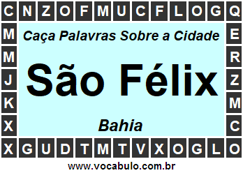 Caça Palavras Sobre a Cidade Baiana São Félix