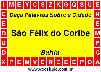 Caça Palavras Sobre a Cidade Baiana São Félix do Coribe