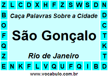 Caça Palavras Sobre a Cidade São Gonçalo do Estado Rio de Janeiro