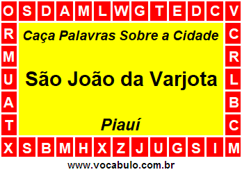 Caça Palavras Sobre a Cidade São João da Varjota do Estado Piauí