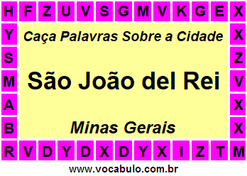 Caça Palavras Sobre a Cidade Mineira São João del Rei