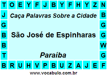 Caça Palavras Sobre a Cidade Paraibana São José de Espinharas