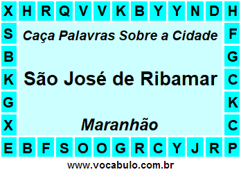 Caça Palavras Sobre a Cidade Maranhense São José de Ribamar
