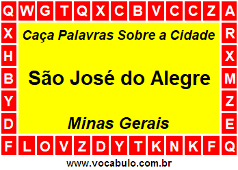 Caça Palavras Sobre a Cidade Mineira São José do Alegre