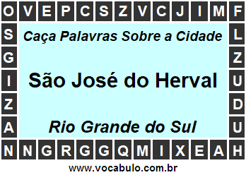Caça Palavras Sobre a Cidade São José do Herval do Estado Rio Grande do Sul