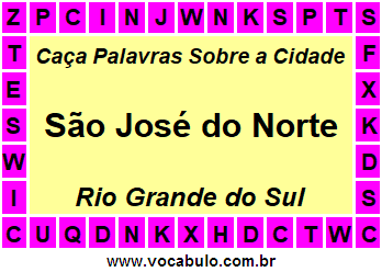Caça Palavras Sobre a Cidade São José do Norte do Estado Rio Grande do Sul