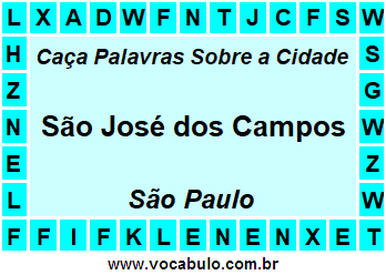 Caça Palavras Sobre a Cidade Paulista São José dos Campos