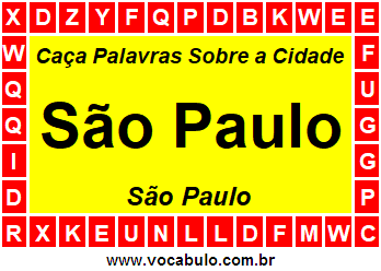 Caça Palavras Sobre a Cidade Paulista São Paulo