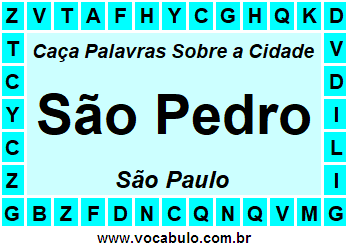 Caça Palavras Sobre a Cidade São Pedro do Estado São Paulo